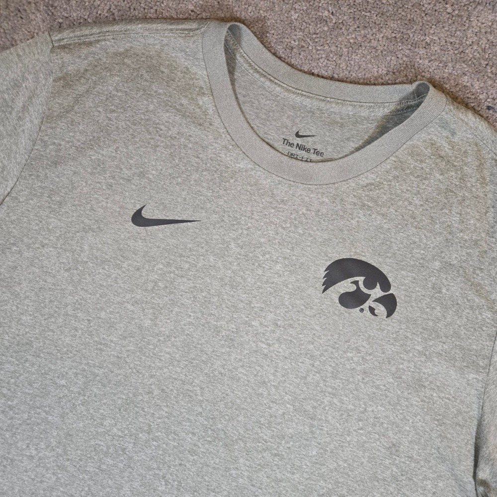 Nike Dri-fit Mens Iowa Hawkeye Gray Performance T-Shirt 2XL